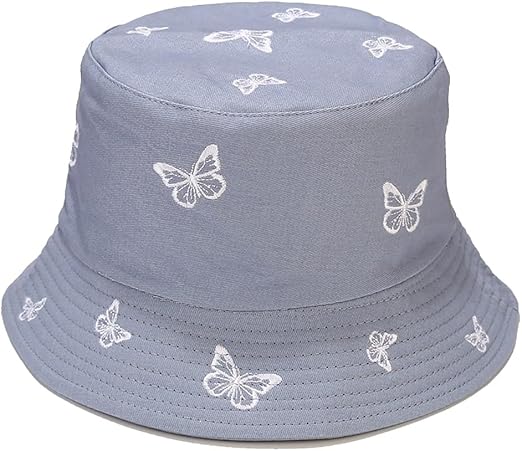 Photo 1 of Quanhaigou Embroidered Bucket Hats Unisex Summer Travel Beach Fisherman Cap for Men Women Teens
