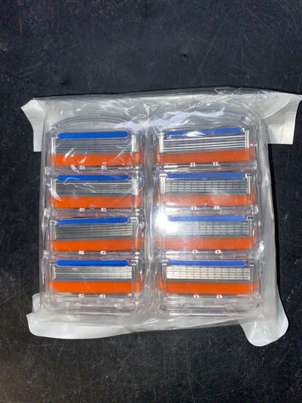 Photo 2 of 1 Pack (of 8) Orange Men’s Shaving Razor Blade Refills
