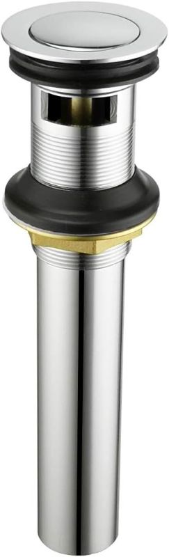 Photo 1 of Purelux Bathroom Sink Drain Stopper Faucet Vanity Sink Pop Up Drain Assembly with Overflow, Brushed Nickel Finish
