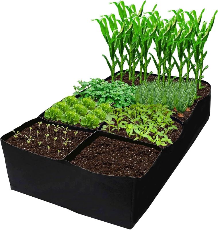 Photo 1 of CJGQ Fabric Raised Garden Bed 6x3x1ft Garden Grow Bed Bags for Growing Herbs, Flowers and Vegetables 128 Gallon
