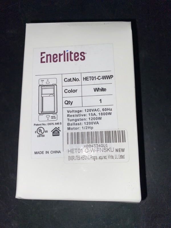 Photo 3 of ENERLITES - HET01-C-W Programmable Digital Timer Switch for Lights, Fans, Motors, 7-Day18 ON/OFF Timer Settings, Single Pole, Neutral Wire Required, UL Listed, HET01-C, White
