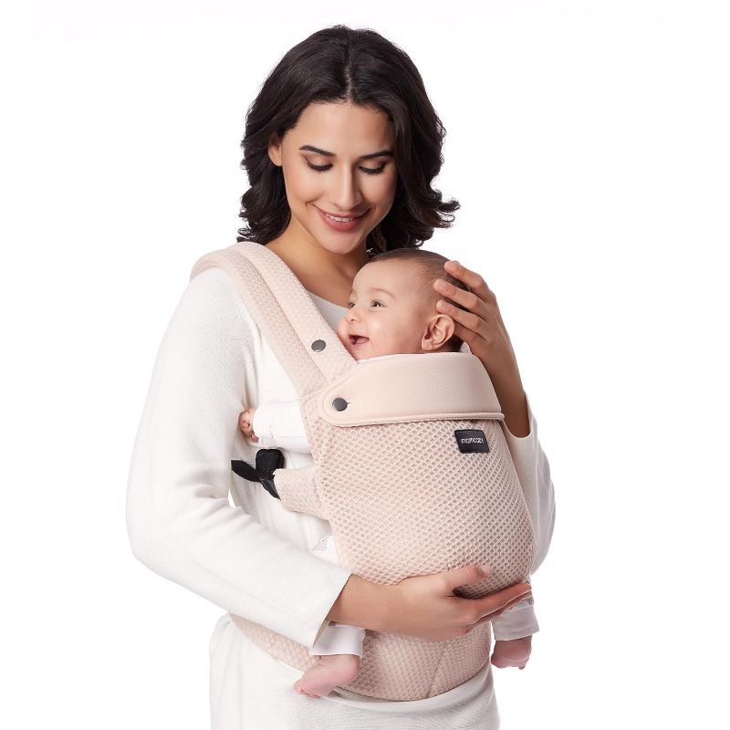 Photo 1 of Momcozy Breathable Mesh Baby Carrier, Ergonomic and Lightweight Infant Carrier for 7-44lbs with Enhanced Lumbar Support, All Day Comfort for Hands-Free Parenting, Air Mesh-Pink
