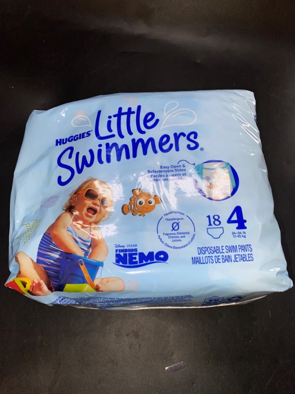 Photo 3 of Huggies Little Swimmers Disposable Swimming Diapers, Size 4 (24-34 lbs), 18 Ct
