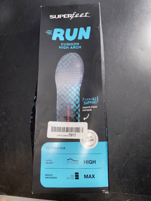 Photo 3 of 9.5-11 Men / 10.5-12 Women - Superfeet Run Cushion High Arch Insoles - High Arch Support - Trim-to-Fit Inserts for Running Shoes - Professional Grade - 
