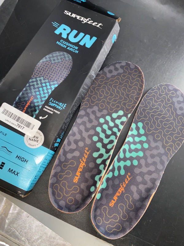 Photo 2 of 9.5-11 Men / 10.5-12 Women - Superfeet Run Cushion High Arch Insoles - High Arch Support - Trim-to-Fit Inserts for Running Shoes - Professional Grade - 
