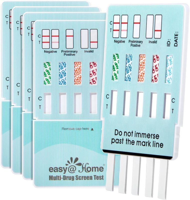 Photo 1 of 4/5 Easy@Home Multi-Drug Screen Test: Testing Amphetamine Oxazepam Cocaine Morphine Cannabinoids Home Urine Drug Testing Kits - #EDOAP-754 (5 Pack)
