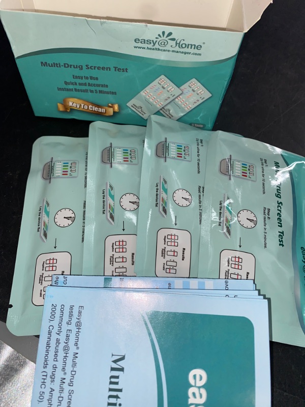 Photo 2 of 4/5 Easy@Home Multi-Drug Screen Test: Testing Amphetamine Oxazepam Cocaine Morphine Cannabinoids Home Urine Drug Testing Kits - #EDOAP-754 (5 Pack)
