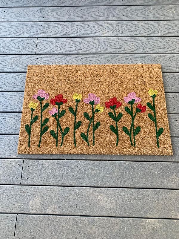 Photo 1 of Wildflower mat Cute Floral Front Doormat Welcome Doormat Entryway Rugs for Halloween Fall Indoor and Outdoor Home Decor 16x24 Inch
