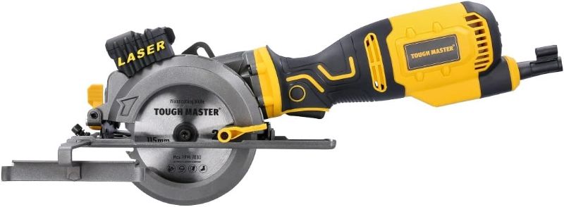 Photo 1 of TOUGH MASTER Mini Circular Saw 705W Including Laser Function with 115x9.5mm 24T Blade, 3500 RPM Dust Extraction Tube, Ideal for Wood, Metal, Tile, Plastic
