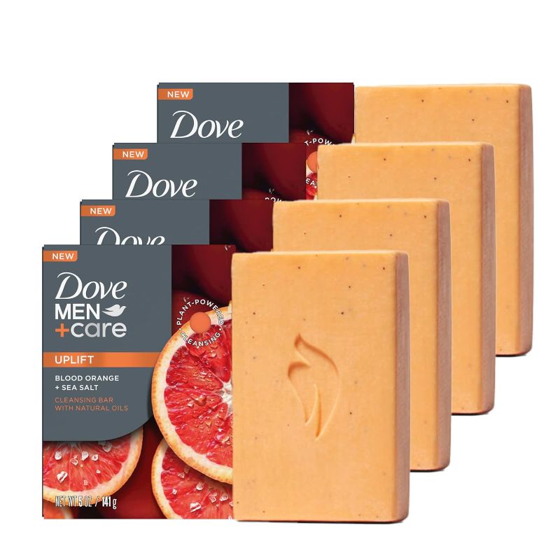 Photo 1 of DOVE MEN + CARE Cleansing Bar Soap Blood Orange + Sea Salt 4 Bars to Rebuild Skin in the Shower, a 4in1 Hair, Body, Face & Shaving Bar with Plant-Based Cleanser and Natural Oils 5 oz
