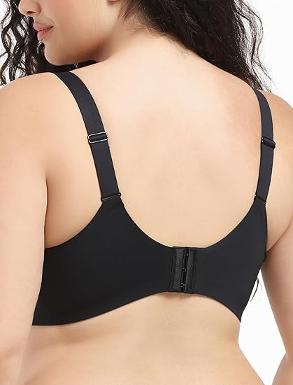 Photo 2 of SMALL Seamless Bras for Women Bralettes Wire Free Bras with Support and Lift-Mesh Elegance Deep-V Sculpt Bra
