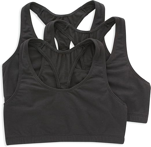 Photo 1 of MEDIUM Hanes Women's Racerback Cotton T-Back Bralette (3 Pack)
