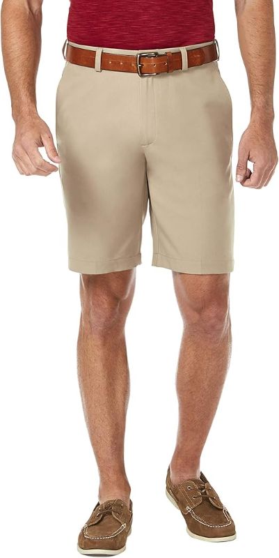 Photo 1 of 40 Haggar Men's Cool 18 Pro Straight Fit Flat Front 4-Way Stretch Expandable Waist Short (Regular and Big & Tall Sizes)
