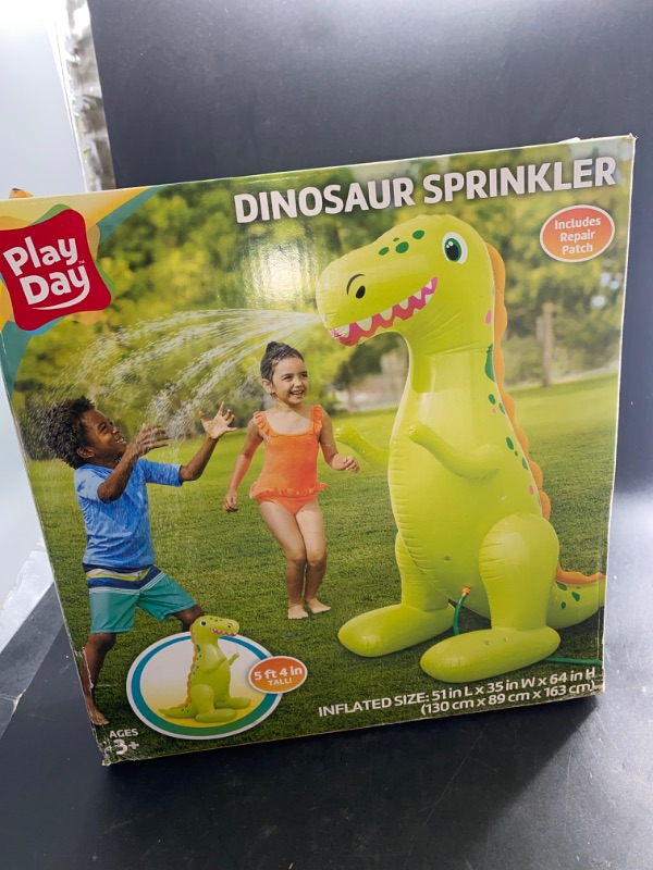 Photo 3 of Play Day Large Dinosaur Character Inflatable Sprinkler Pool Game Ages 3 & up Unisex
