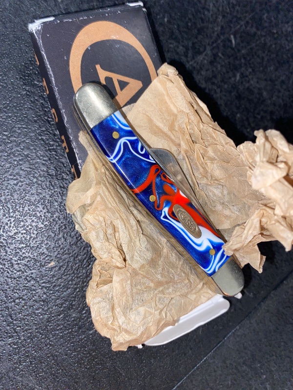 Photo 2 of Case WR XX Pocket Knife Patriot Kirinite Medium Stockman Item #11201 - (10318 SS) - Length Closed: 3 5/8 Inches
