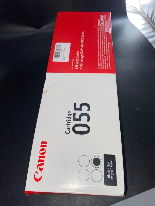 Photo 2 of SEALED BOX**NEW**Canon Genuine Toner, Cartridge 055 Black (3016C001) 1 Pack Color imageCLASS MF741Cdw, MF743Cdw, MF745Cdw, MF746Cdw, LBP664Cdw Laser Printers
