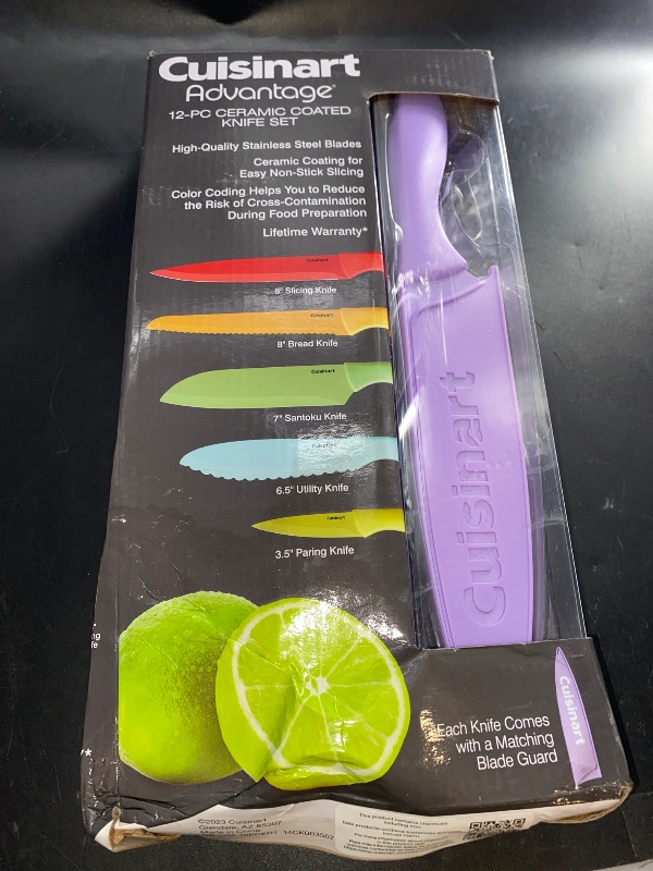 Photo 3 of Cuisinart 12-Piece Kitchen Knife Set, Advantage Color Collection with Blade Guards, Multicolored, C55-12PCER1
