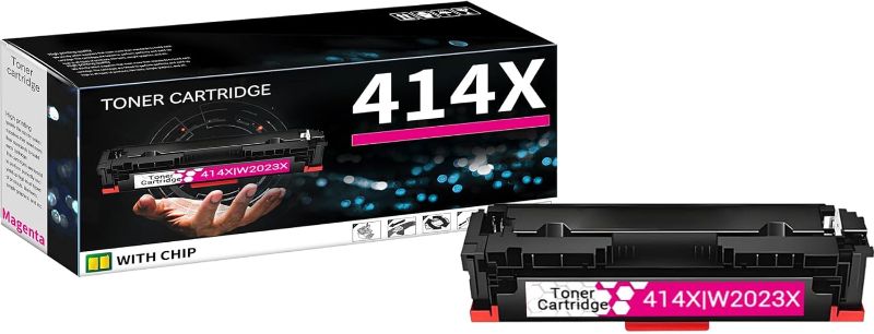 Photo 1 of 1 Pack 414X Magenta Toner Cartridge with Chip Replacement for HP Color Pro MFP M479fnw MFP M479fdn MFP M479fdw, Color Pro M454dn M454dw M454nw M478f-M479f, High Yield 6,600 Pages 414X | W2023X
