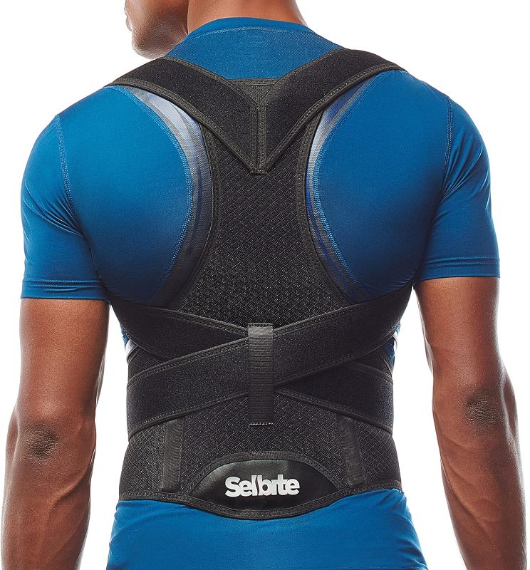 Photo 1 of LARGE Back Brace Posture Corrector for Men and Women - Adjustable Posture Back Brace for Upper and Lower Back Pain Relief - Muscle Memory Support Straightener (Large)
