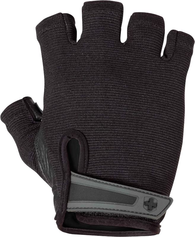 Photo 1 of LARGE Harbinger Power Non-Wristwrap Workout Weightlifting Gloves with StretchBack Mesh and Leather Palm
