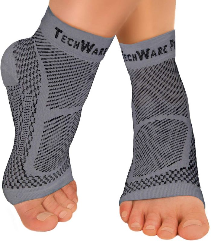 Photo 1 of LARGE/XL TechWare Pro Ankle Brace Compression Sleeve - Relieves Achilles Tendonitis, Joint Pain. Plantar Fasciitis Sock with Foot Arch Support Reduces Swelling & Heel Spur Pain. Injury Recovery for Sports
