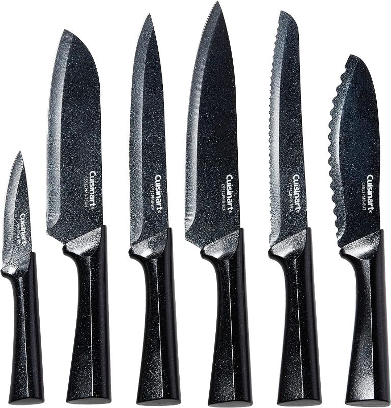 Photo 1 of CUISINART Cutlery Knife Set, 12pc Metallic Cutlery Knife Set with Blade Guard , Lightweight, Stainless Steel, Durable & Dishwasher Safe, C55-12PMB,Black
