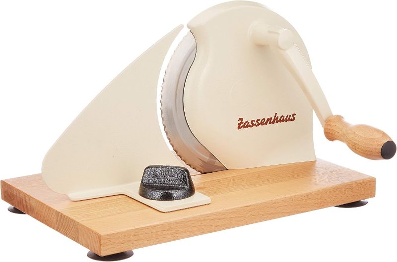 Photo 1 of CREAM Zassenhaus Manual Bread Slicer, Classic Hand Crank Home Bread Slicer 11.75 Inch by 8 Inch
