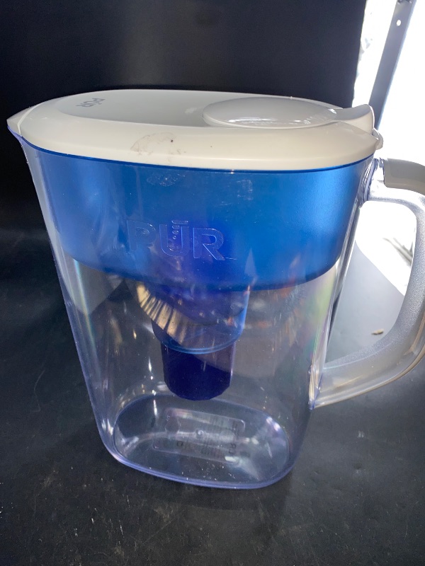 Photo 1 of PUR Water Filter Pitcher Filtration System, 7 Cup, Clear/Blue
