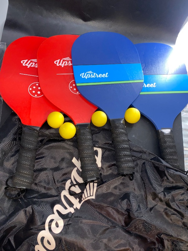 Photo 2 of Upstreet Wood Pickleball Paddle Set | Pickleball Set or Pickleball Rackets Include Sling Bag, Ideal Indoor and Outdoor Pickle Ball Paddles for Men, Paddle Ball or Pickleball Paddles Set of 4
