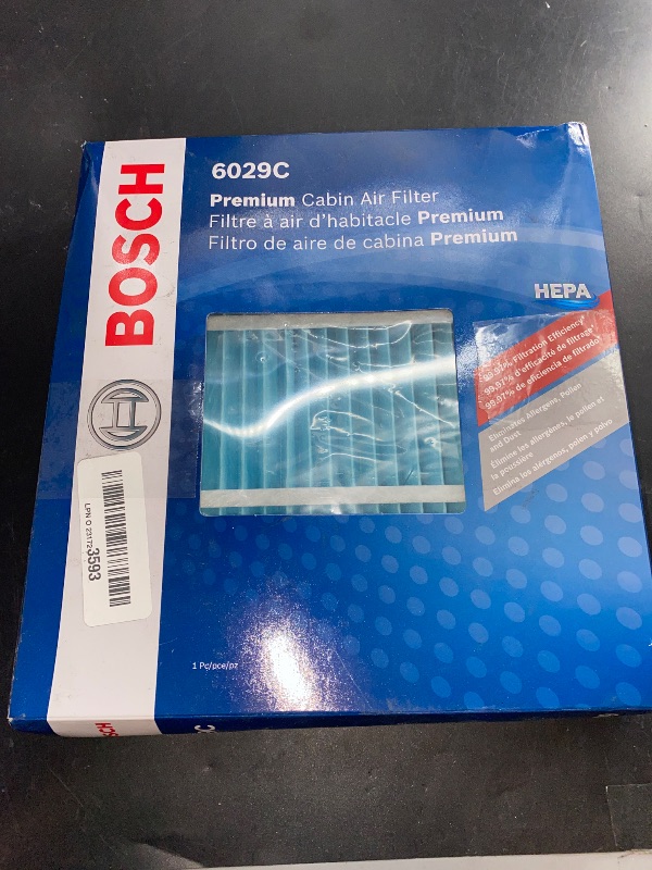 Photo 2 of BOSCH 6029C HEPA Cabin Air Filter - Compatible With Select Acura CSX, ILX, MDX, RDX, RL, RLX, TL TLX, TSX, ZDX; Honda Accord, Civic, Crosstour, CR-V, Odyssey, Passport, Pilot, Ridgeline
