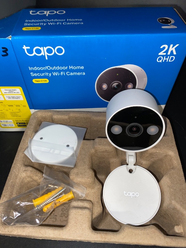 Photo 2 of Tapo TP-Link 2K QHD Security Camera, Indoor/Outdoor, Color Night Vision, Free Person/Pet/Vehicle Detection, Invisible IR Mode, SD Storage, C120
