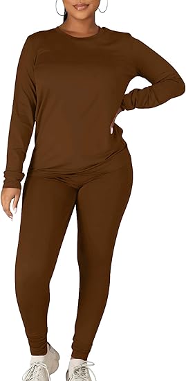 Photo 1 of LARGE Kaximil Women's Workout Tracksuit 2 Piece Outfits Long Sleeve Top Legging Jogger Pants Set
