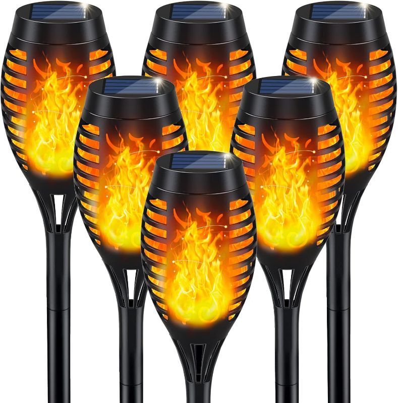 Photo 1 of Solar Lights Outdoor, Solar Torch Light with Flickering Flame for Garden Decor, Solar Garden Lights, Waterproof Solar Powered Outdoor Lights, Flame Torches for Outside Patio Pathway Yard Decorations
