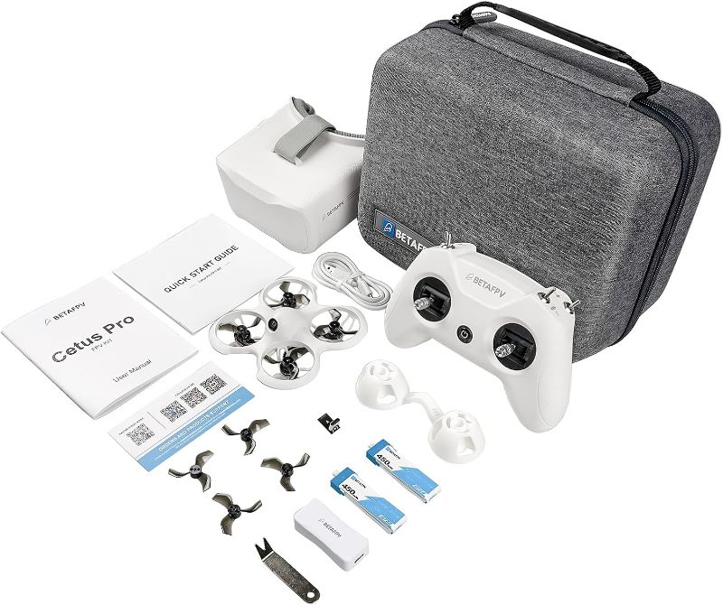 Photo 1 of BETAFPV Cetus Pro FPV Drone Kit with 3 Flight Modes Altitude Hold Emergency Landing Self Protection Turtle Mode with Radio Transmitter Goggles for FPV Beginners Player-to-Pilot
