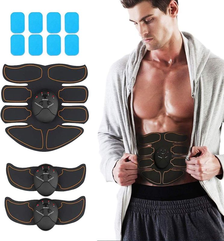 Photo 1 of EMS Muscle Stimulator Abdominal Toning Belt, ABS Training Waist Trimmer Belt Ab Trainer Fitness Equipment for Men Woman Abdomen/Arm/Leg Home Office Exercise Black
