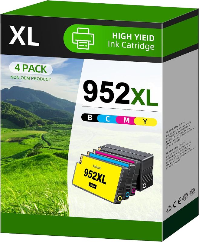 Photo 1 of 952XL Ink Cartridges Replacement for HP 952XL Ink Cartridges|Work for HP Officejet Pro 8710 7740 8715 8720 8210 8740 8725 (4 Packs
