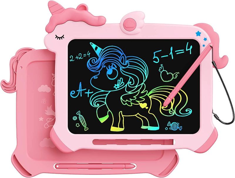 Photo 1 of LCD Writing Tablet for Kids, Unicorn Colorful Screen Doodle Board, Erasable Electronic Drawing Pad, Educational Toy, Toddlers Travel Toy, Christmas Birthday Gift for 3 4 5 6 7 Year Old Girls Pink
