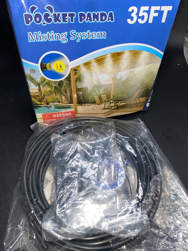 Photo 2 of 35FT Misters for Outside Patio,Outdoor Water Misting Cooling System,35FT|10M.Backyard Mist Kit for Garden,Greenhouse,Fan,Deck,Umbrella,Canopy,Pool,Porch.Trampoline Sprinkler Park,BBQ Party Accessories
