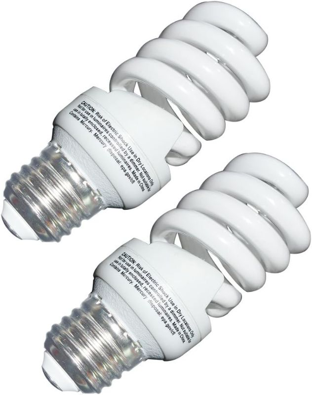 Photo 1 of 13 Watt CFL Light Bulb (60 Watt) Soft White 2700K 1040LM Spiral Bulb Medium Base Compact Fluorescent Bulb (2 Pack)
