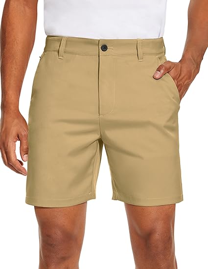 Photo 1 of 30 Men's Golf Dress Shorts Flat Front Hybrid 7 Inch Lightweight Quick Dry Chino Casual with Pockets
