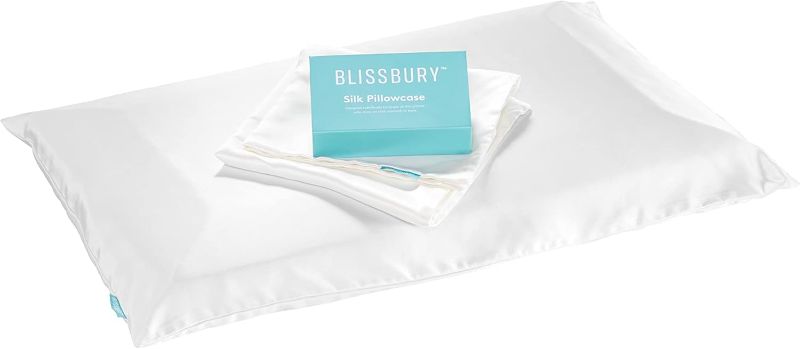 Photo 1 of BLISSBURY Mulberry Silk Pillowcase for a Stomach Sleeping Pillow (Ivory) 26" x 16" 100% Mulberry Silk 19 Momme | This Pillow case is Designed for Thin Pillow Profile.
