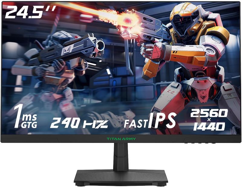 Photo 1 of 24.5 Inch 240Hz 1440p Gaming Monitor, QHD 2560 x 1440p Fast IPS Panel 1ms GTG Response Time, Adaptive Sync, 126% sRGB HDR, Low Blue Light VESA 100x100, P2510S
