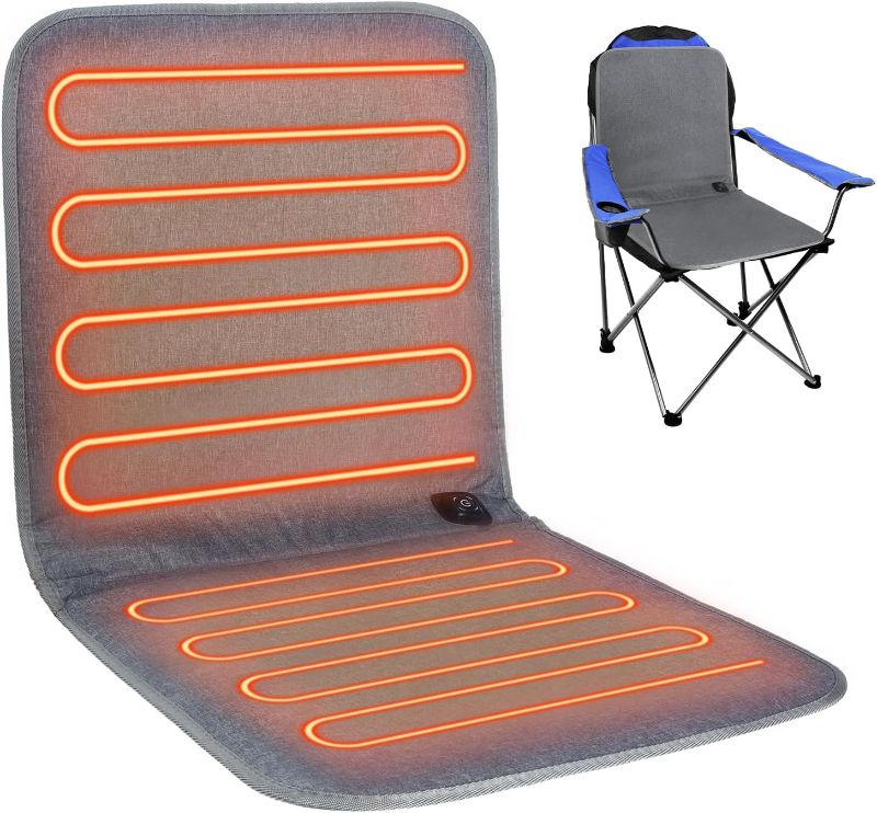 Photo 1 of NEW**Wenqik USB Portable Heated Seat Cushion 17.72"x17.72" Heated Stadium Seat Cover 3 Mode Adjustable Heated Seat for Outdoors with Back Support Heating Pad for Chair at Work Office Bench(1pcs, Gray)
