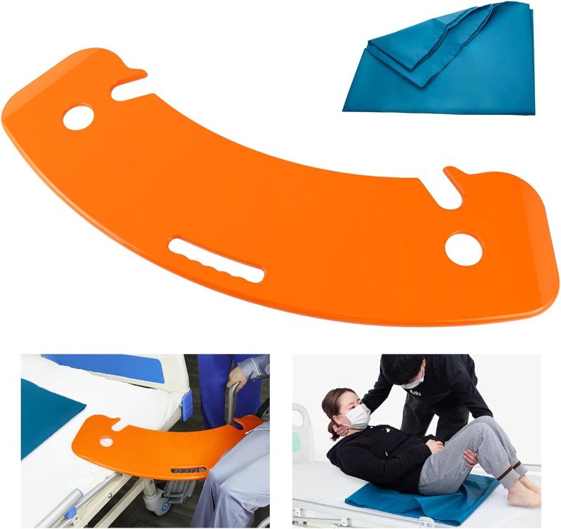 Photo 1 of LOSCHEN Slide Transfer Board with Tubular Slide Sheet(24"x16"), Seniors Transfer from Wheelchair to Bed, Toilet, Tub, Car, Slide Assist Device for Transferring, Weight Capacity 440 lbs?Orange?
