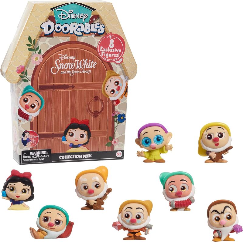 Photo 1 of DAMAGE BOX ONLY**NEW**Disney Doorables Snow White Collection Peek, Easter Basket Stuffers, Officially Licensed Kids Toys for Ages 5 Up, Gifts and Presents by Just Play
