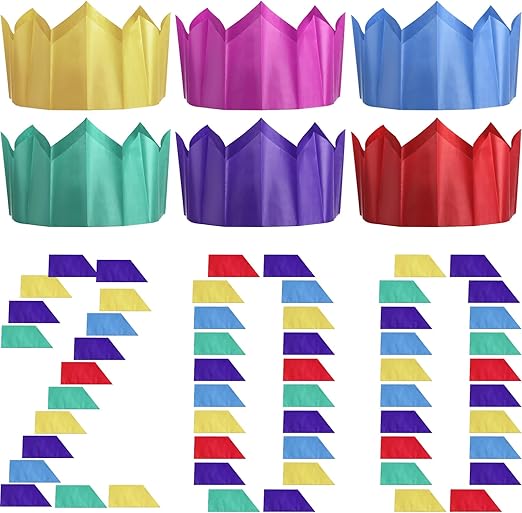 Photo 1 of COLOR MAY VARY** Fainne 200 Pcs Cracker Hats Tissue Paper Crowns Crackers Fillers for Family DIY Crafts Party Supplies
