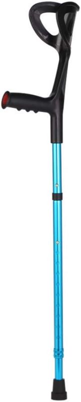 Photo 1 of Lightweight Foldable Forearm Crutch, Aluminum Walking Stick,Height Adjustable, Ergonomic Handle with Comfortable Grip 2ZG-02BM (Blue)
