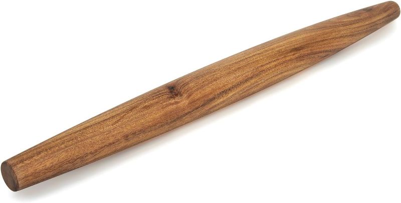 Photo 1 of 15in Ironwood Gourmet Acacia Wood French Rolling Pin, Brown
