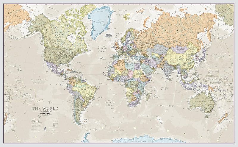 Photo 1 of Maps International Giant World Map - Classic Large World Map Poster - Laminated - 46 (h) x 77.5 (w)
