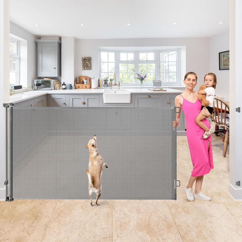 Photo 1 of ** 42" Tall X 95" Wide Extra Tall and Wide Baby Gate Extra Wide Baby Gate Extra Tall Retractable Dog Gate for The House Extra Wide Pet Gate Extra Tall Dog Gate Extra Large Baby Gate Outdoor Gate for Deck
